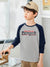 Partiots Single Jersey Tee Shirt For Kids-Grey Melange with Navy-BE1236