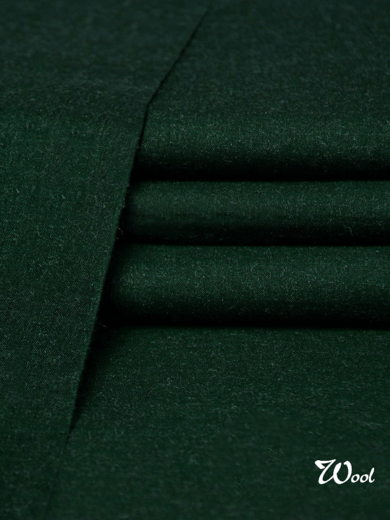 Soft Lawrencepur Wool Unstitched Fabric For Winter-Pine Green-RT1276