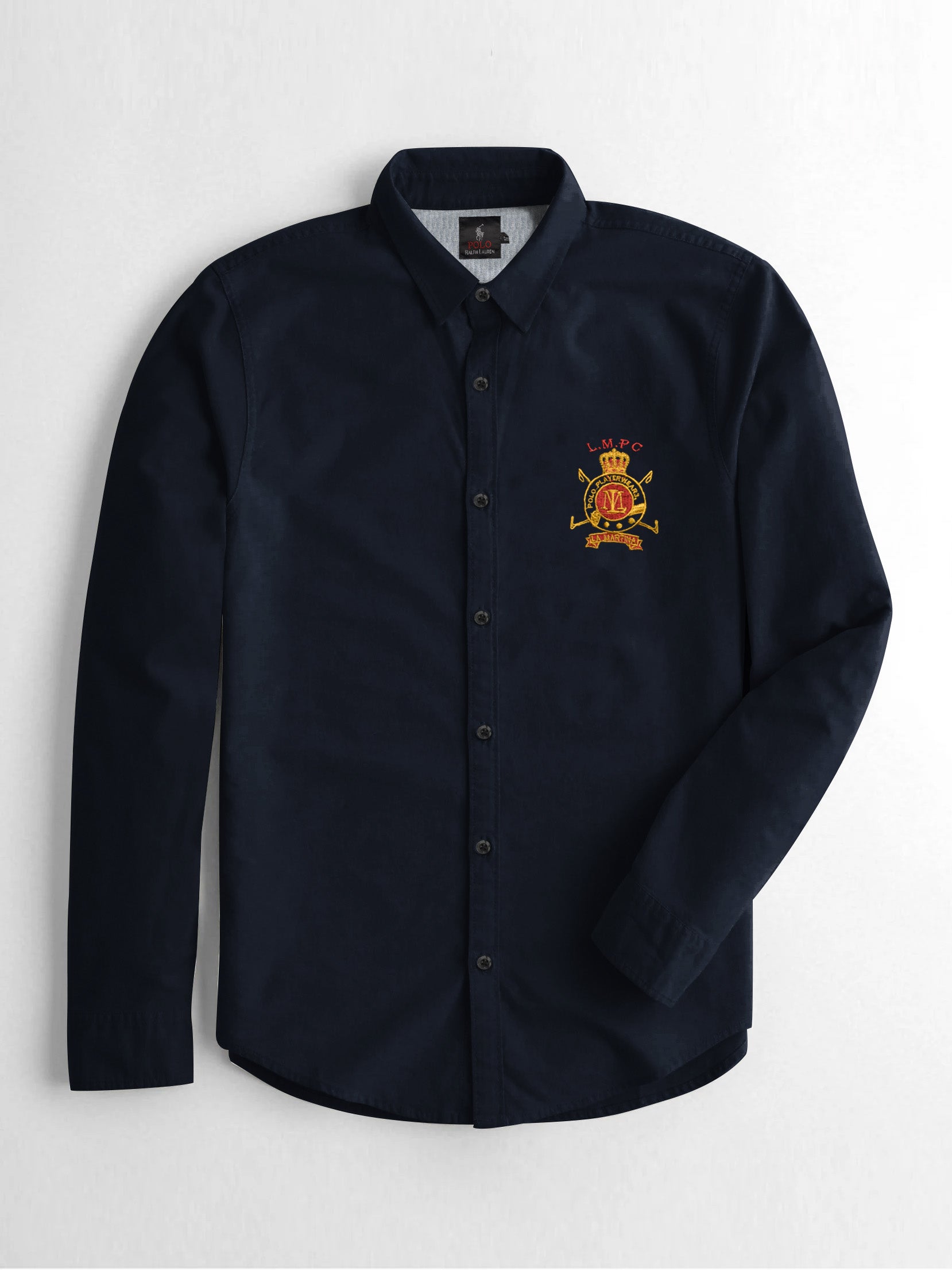 PRL Premium Casual Shirt For Men-Navy with Embroidery-BE1385