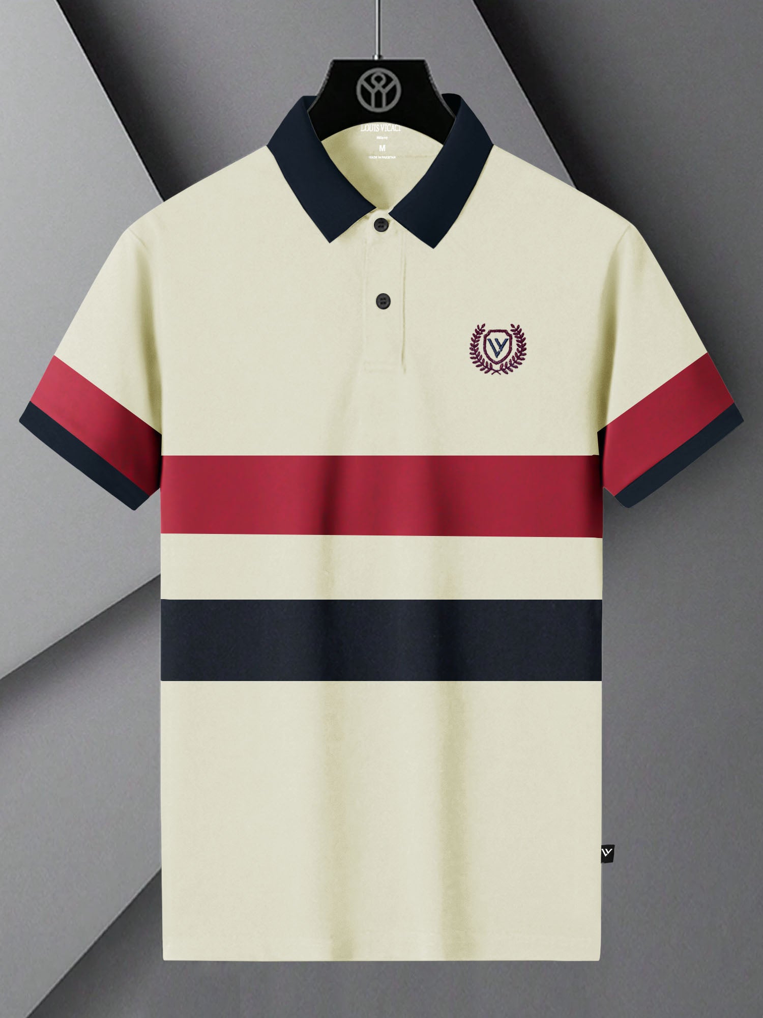 LV Summer Polo Shirt For Men-off White with Stripes-SP1515