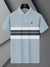 Cxly Half Sleeve Polo For Men-Sky with White & Navy Panel-SP1645