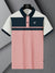 LV Summer Polo Shirt For Men-Pink Melange with Navy & Off White-SP1588