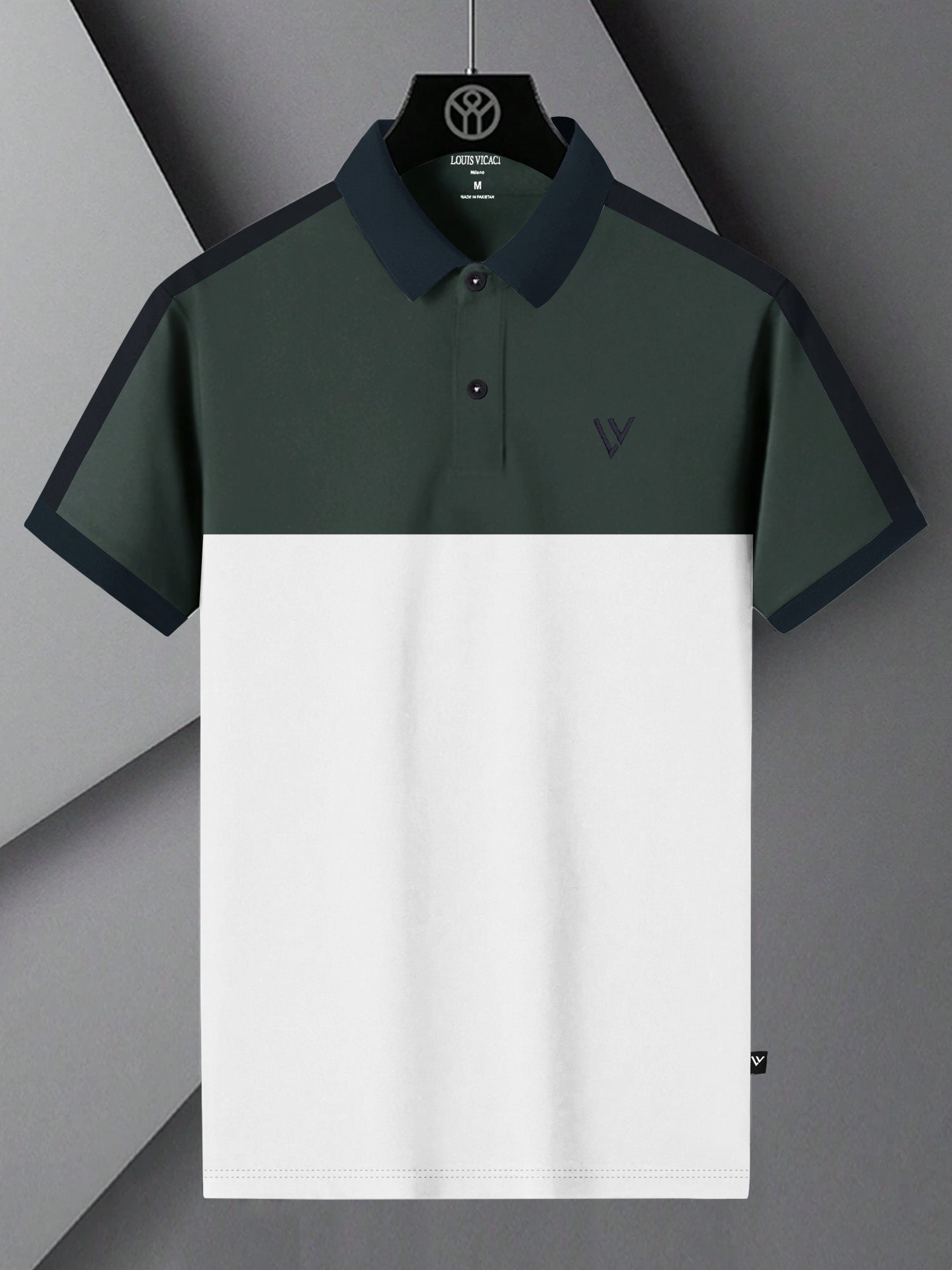 LV Summer Polo Shirt For Men-White with Dark Slate Grey-SP1426/RT2361