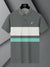 Cxly Half Sleeve Polo For Men-Grey with White & Cyan Panel-SP1647