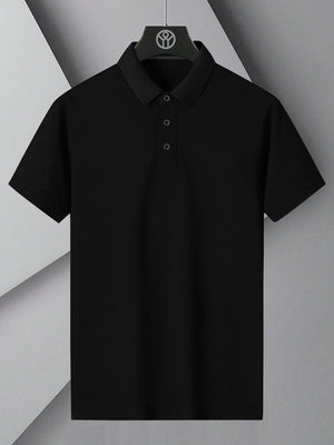 PYPR Summer Solid Polo Shirt For Men-Black-BE1588/BR13819