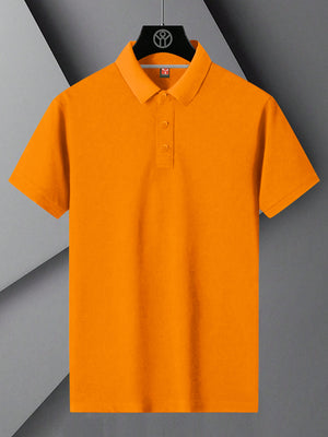 PYPR Summer Solid Polo Shirt For Men-Orange-BE1596/BR13827