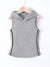 Popular Sports Sleeveless Hooded Top For Girls-Grey Melange-BE1453