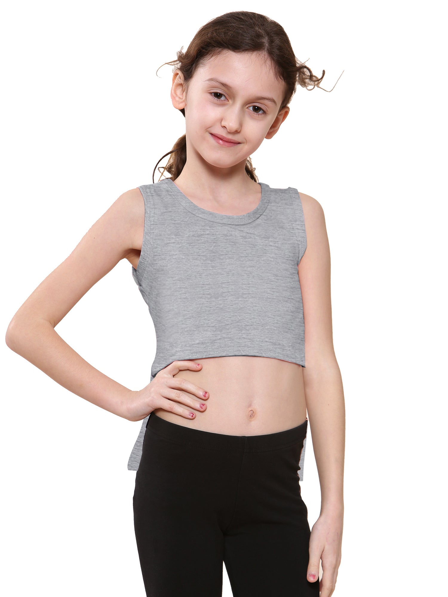 Popular Sports Viscous Back Tail Tee Shirt For Kids-Grey Melange-BE1451