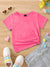 Popular Sports Crew Neck Tee Shirt For Girls-Fluorescent Pink-BE1750