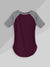 Popular Sports Curved Hem Raglan Sleeve Tee Shirt For Girls-Maroon & Grey-BE1472