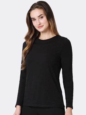 Miss Popular Long Sleeve Tee Shirt-Black-BE1474