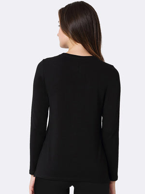 Miss Popular Long Sleeve Tee Shirt-Black-BE1474