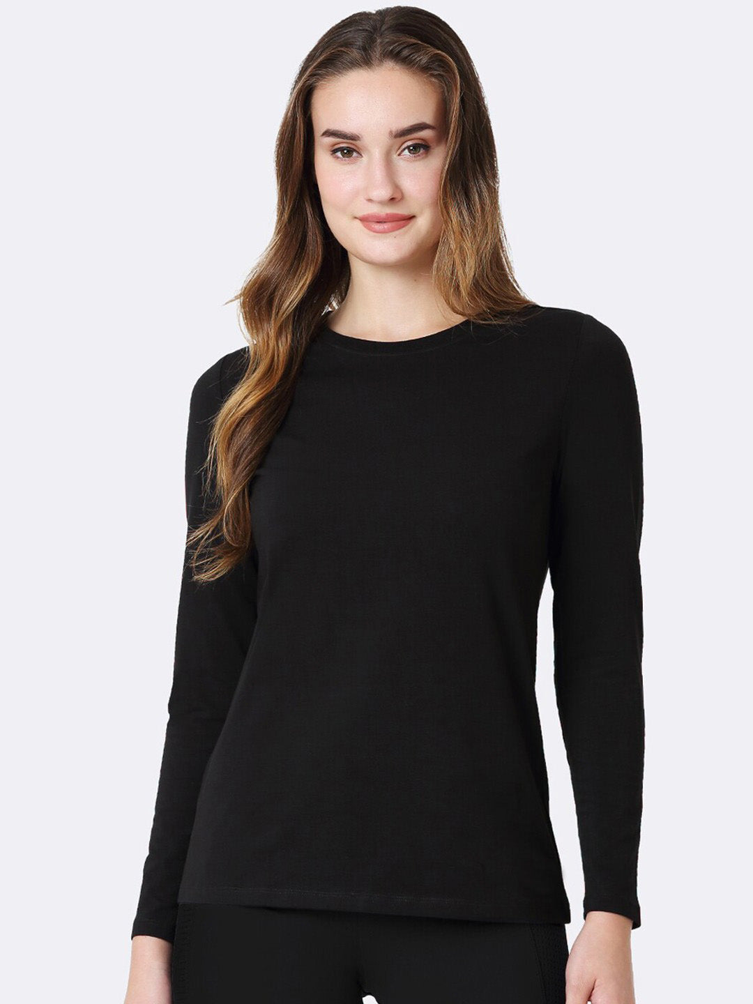 Miss Popular Long Sleeve Tee Shirt-Black-BE1474