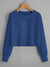 Popular Sports Single Jersey Crew Neck Crop Top For Women-Blue-SP3166