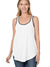 Popular Sports Sleeveless Curved Hem Tank Shirt For Women-White-BE1469