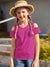 Popular Sports V Neck Open Shoulder Tee Shirt For Girls-Pink-BE1467