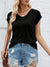 Popular Sports Viscose V Neck Tee Shirt For Women-Black-BE1440