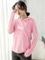 Popular Sports Viscous Hooded Shirt For Women-Light Pink-BE1447