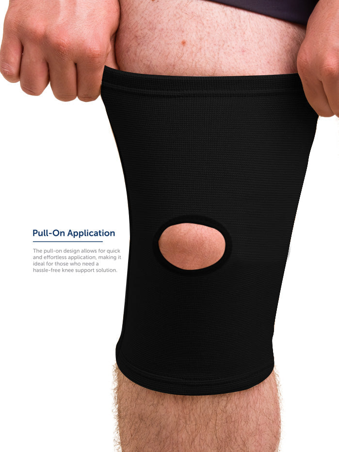 Premium Quality Elastic Hole Knee Pads-Black-LV430