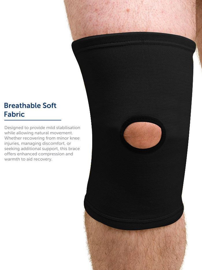 Premium Quality Elastic Hole Knee Pads-Black-LV430