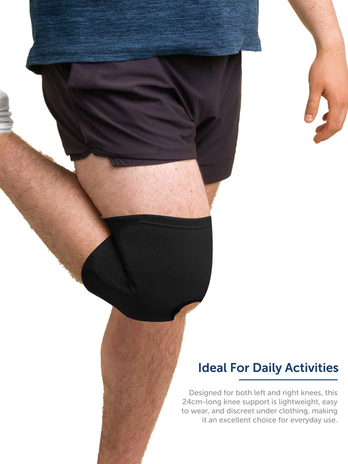 Premium Quality Elastic Hole Knee Pads-Black-LV430