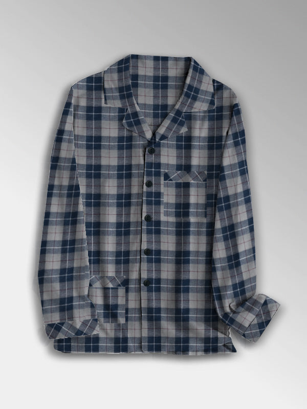 Premium Quality Flannel Night Shirt For Women-Allover Check-BE2447