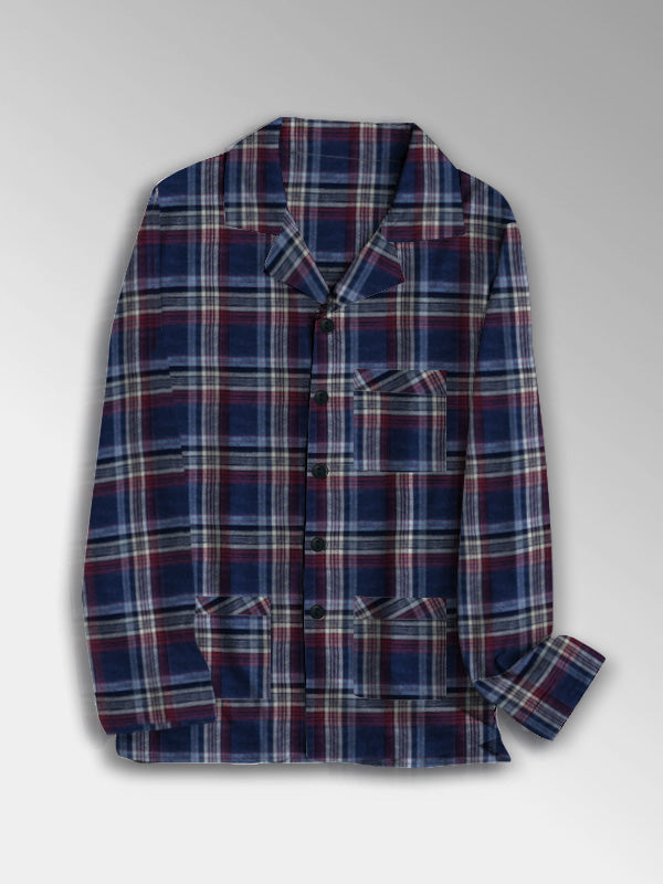 Premium Quality Flannel Night Shirt For Women-Allover Check-BE2451