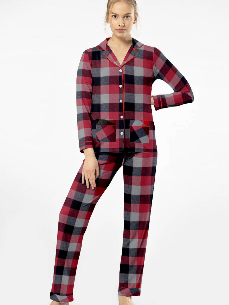 Premium Quality Flannel Night Suit For Women-Allover Check-BE2430