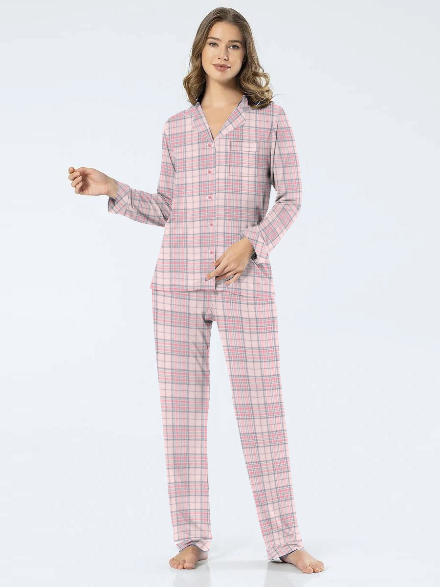 Premium Quality Flannel Night Suit For Women-Allover Check-BE2442