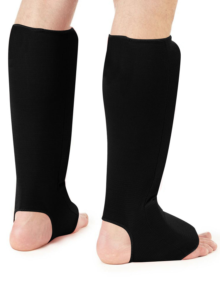 Premium Quality Shin Guard FIAS Sambo Leg Instep Protector-Black-LV402