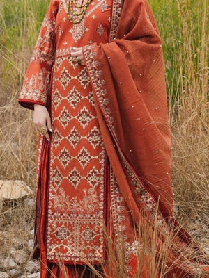 Qalamkar Embroidered Lawn Unstitched 3 Pcs Suit For Women-BE3120/BR15010