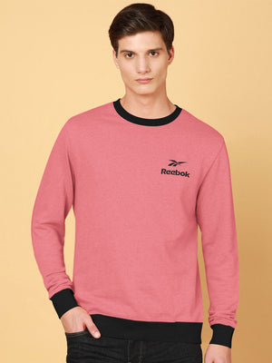 RBK Fleece Funky Style Sweatshirt For Me-Light Carrot Pink with Black-BE2526