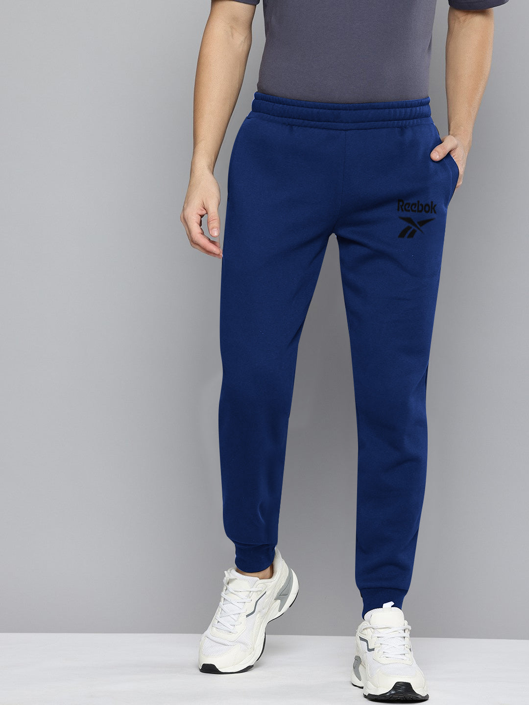 RBK Fleece Jogger Sweatpant For Men-Dark Blue-BE2583