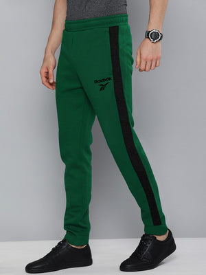 RBK Terry Fleece Jogger Sweatpant For Men-Dark Green with Black Panel-BE2569