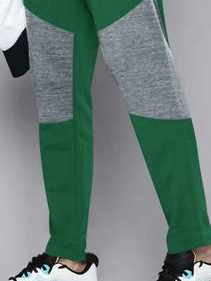 RBK Terry Fleece Jogger Sweatpant For Men-Green with Melange Panel-BE2685