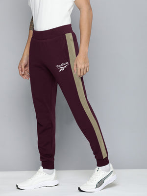 RBK Terry Fleece Jogger Sweatpant For Men-Maroon with Wheat Panel-BE2578