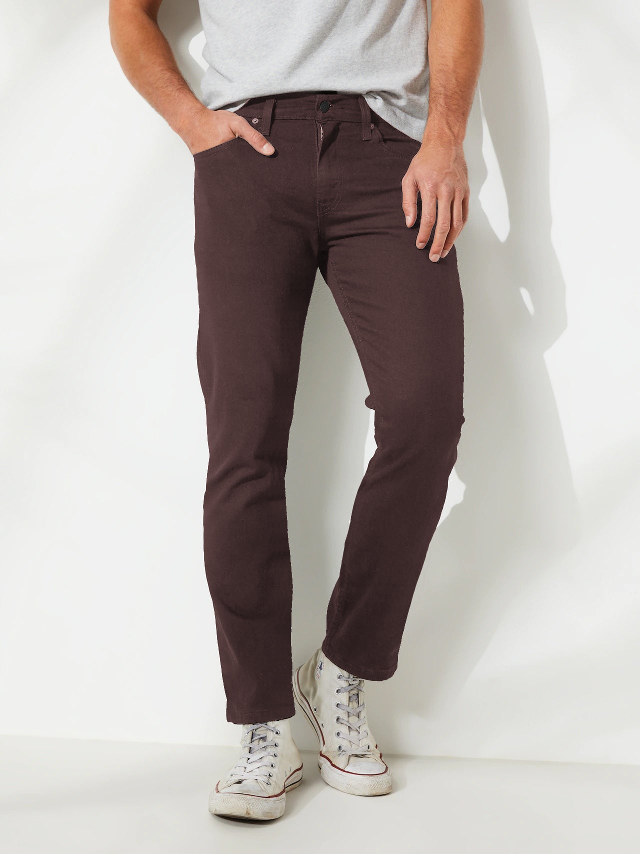 Fendi Slim Fit Stretchy Jeans Denim For Men-Dark Brown-RT1818