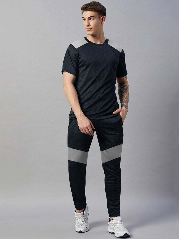 Louis Vicaci Summer Active Wear Tracksuit For Men-Navy with Grey Panels-SP1867/RT2472