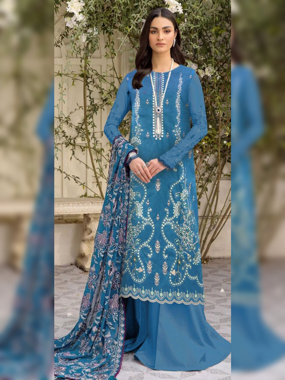 Ramsha Bana Doriya Embroidered Lawn Unstitched 3 Pcs Suit For Women-BE3095/BR14985