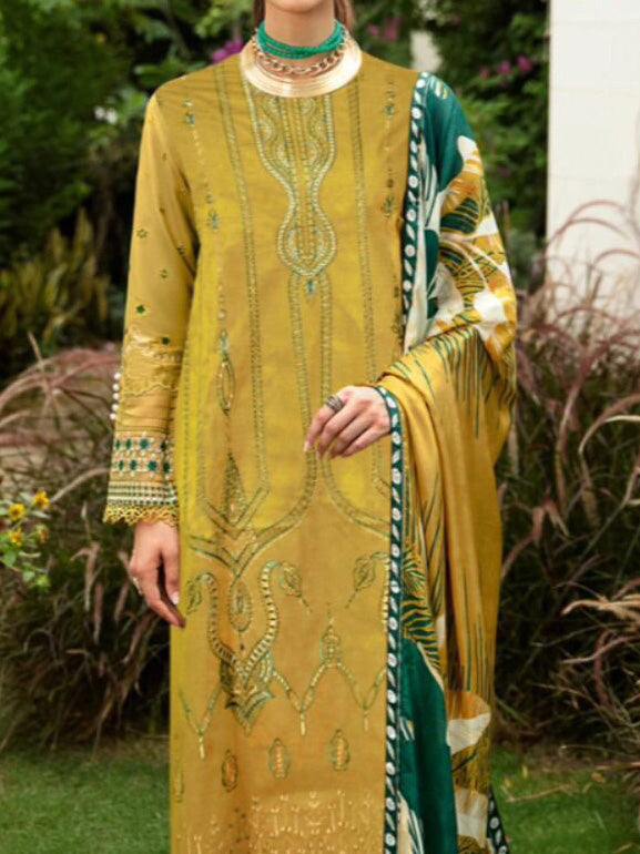 Ramsha Bana Doriya Embroidered Lawn Unstitched 3 Pcs Suit For Women-BE3096/BR14986