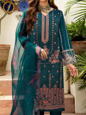 Ramsha Bana Doriya Embroidered Lawn Unstitched 3 Pcs Suit For Women-BE3098/BR14988