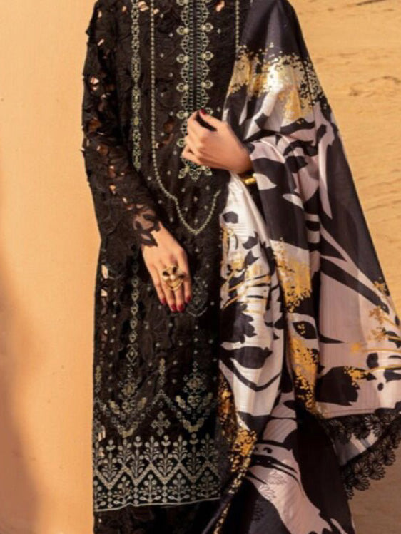 Ramsha Bana Doriya Embroidered Lawn Unstitched 3 Pcs Suit For Women-BE3099/BR14989