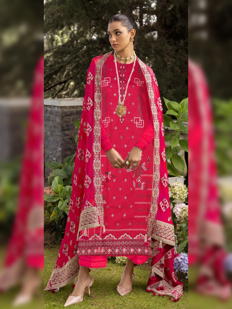 Ramsha Bana Doriya Embroidered Lawn Unstitched 3 Pcs Suit For Women-BE3100/BR14990