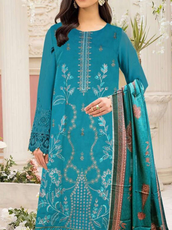 Ramsha Bana Doriya Embroidered Lawn Unstitched 3 Pcs Suit For Women-BE3101/BR14991