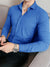 Louis Vicaci Super Stretchy Slim Fit Long Sleeve Summer Formal Casual Shirt For Men Royal Blue-SP2153