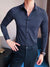 Louis Vicaci Super Stretchy Slim Fit Long Sleeve Summer Formal Casual Shirt For Men-Navy with Allover Lining-BR611