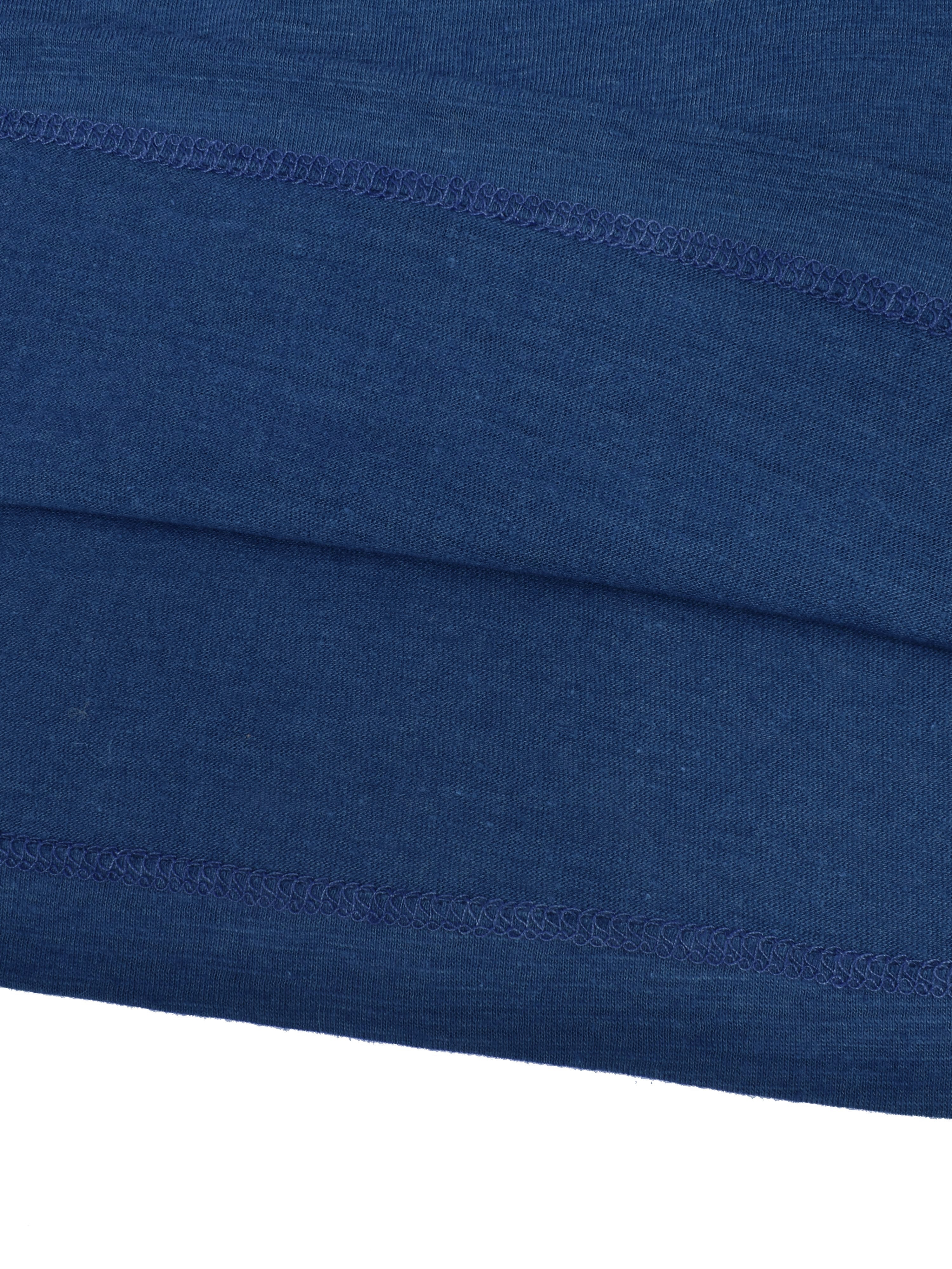 Majestic V Neck Half Sleeve Tee Shirt For Ladies-Blue Melange-SP1965
