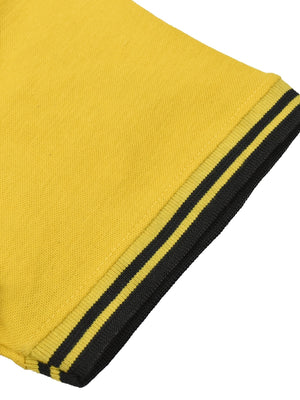 U.S Polo Assn. P.Q Half Sleeve Polo Shirt For Men-Yellow with White & Navy-BE886/BR13129