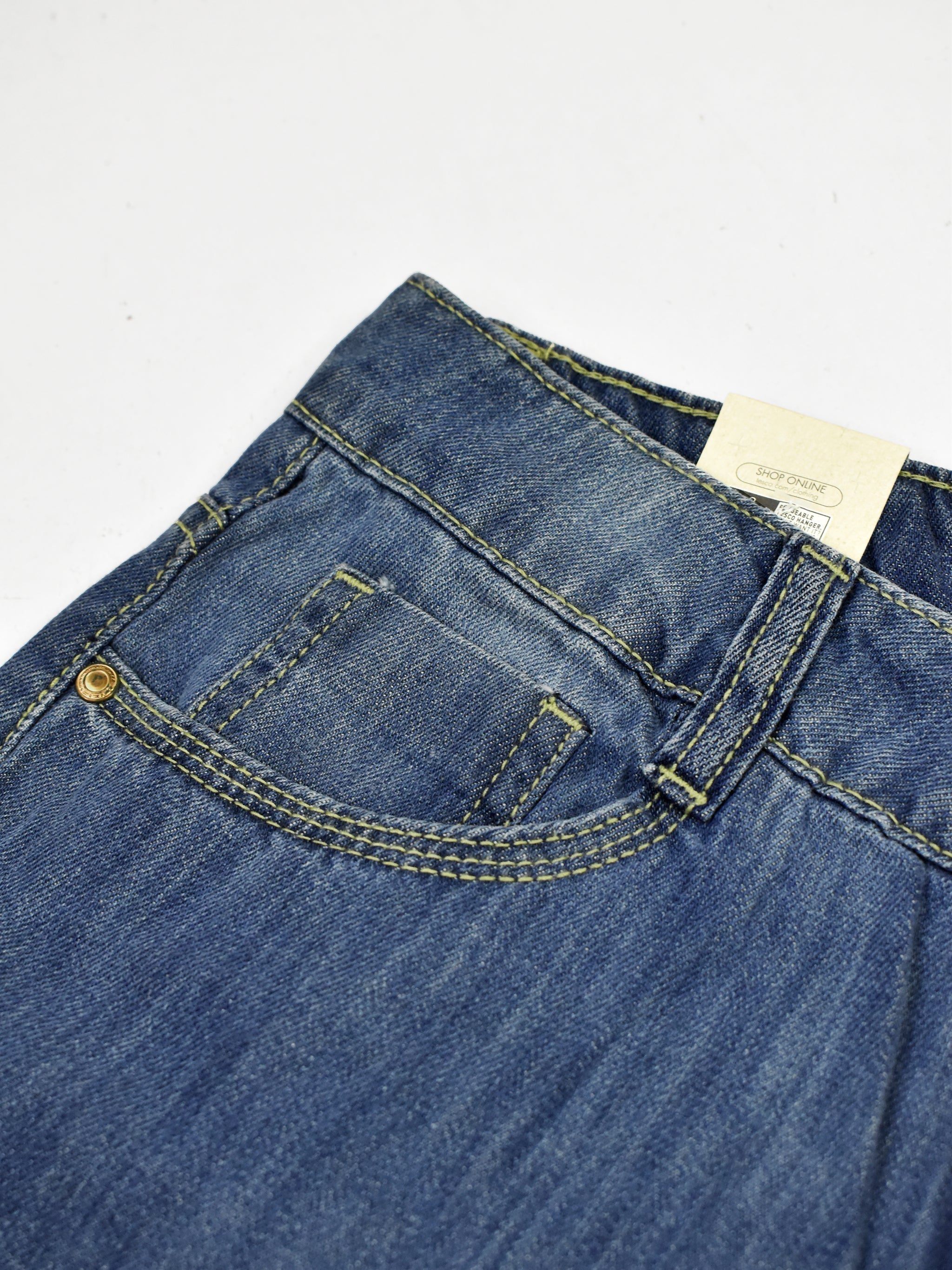 F&F Straight Fit Boot Cut Non Stretch Denim For Ladies-Blue Faded-SP2568