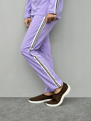 AD Single Jersey Tracksuit For Ladies-Light Purple-RZ08